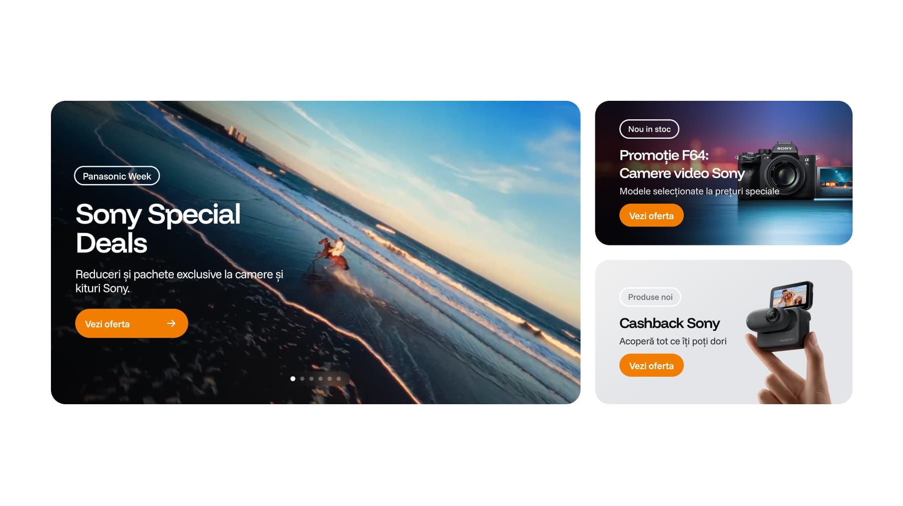 F64 modular campaign landing page built from reusable components